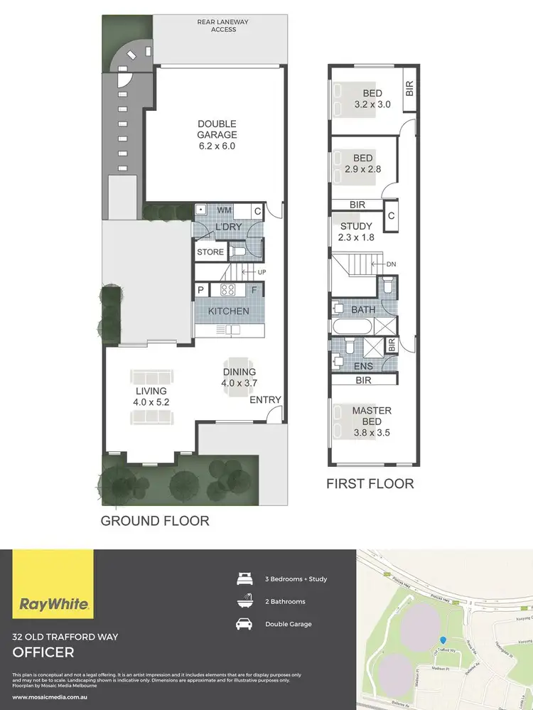 Floorplan of Homely house listing, 32 Old Trafford Way, Officer VIC 3809