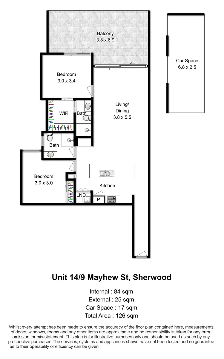Floorplan of Homely unit listing, 14/9-13 Mayhew Street, Sherwood QLD 4075