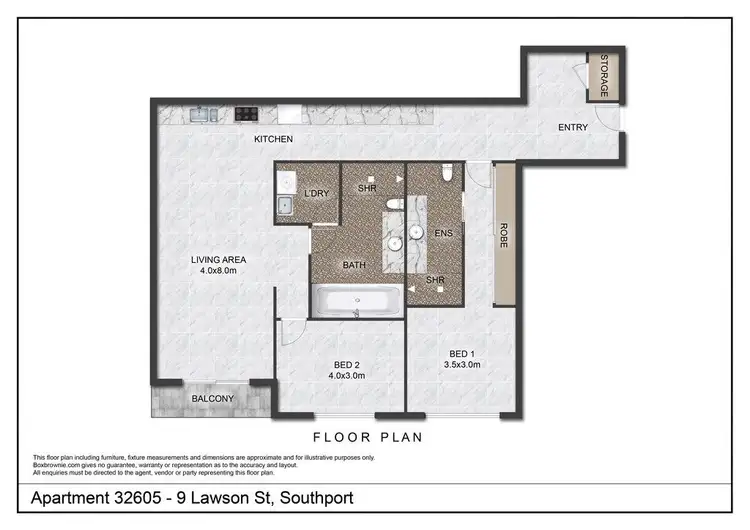 Floorplan of Homely unit listing, 32605/9 Lawson Street, Southport QLD 4215