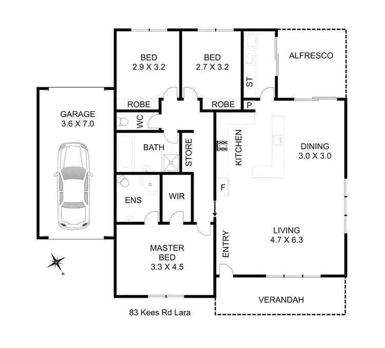 Floorplan of Homely house listing, 83 Kees Road, Lara VIC 3212