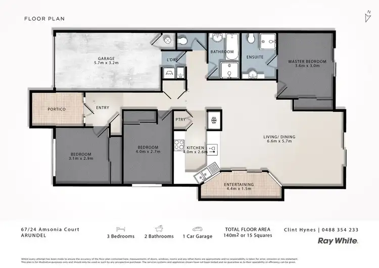 Floorplan of Homely semi-detached listing, 67/24 Amsonia Court, Arundel QLD 4214