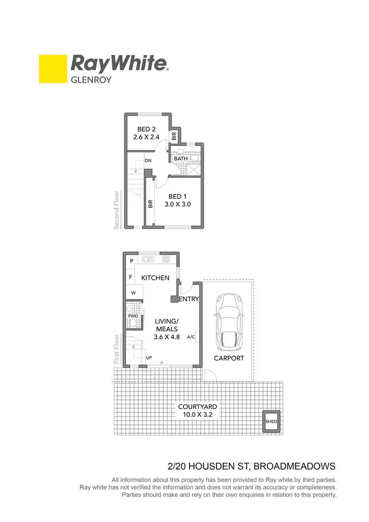 Floorplan of Homely townhouse listing, 2/20 Housden Street, Broadmeadows VIC 3047