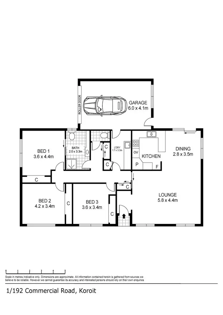 Floorplan of Homely unit listing, 1/192 Commercial Road, Koroit VIC 3282