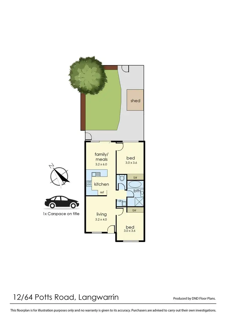 Floorplan of Homely unit listing, 12/64 Potts Road, Langwarrin VIC 3910