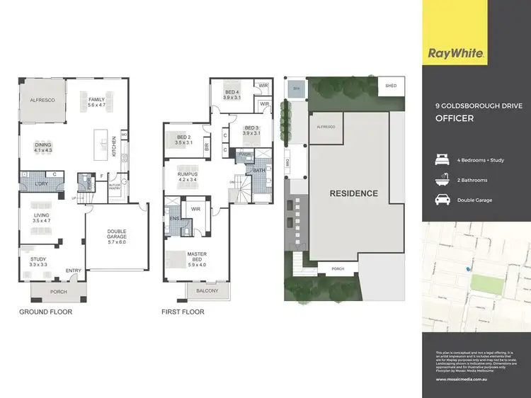 Floorplan of Homely house listing, 9 Goldsborough Drive, Officer VIC 3809