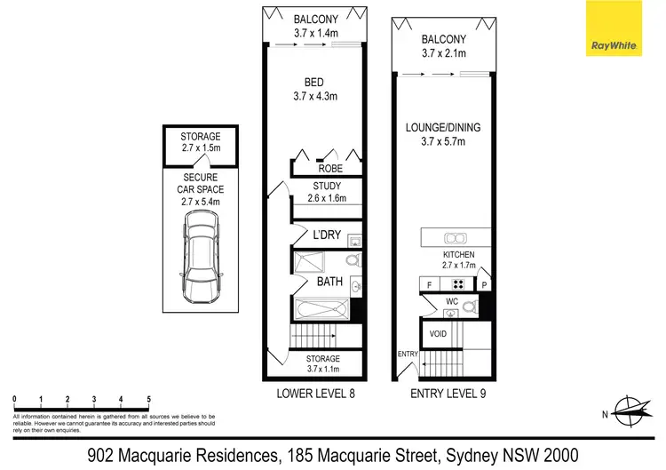 Floorplan of Homely apartment listing, 902/185 Macquarie Street, Sydney NSW 2000