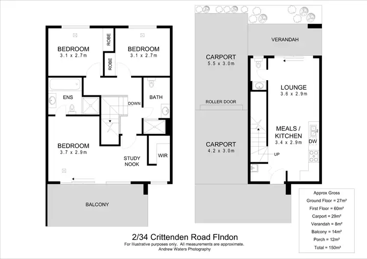 Floorplan of Homely house listing, 1-2/34 Crittenden Road, Findon SA 5023