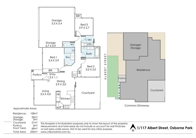 Floorplan of Homely unit listing, 1/117 Albert Street, Osborne Park WA 6017