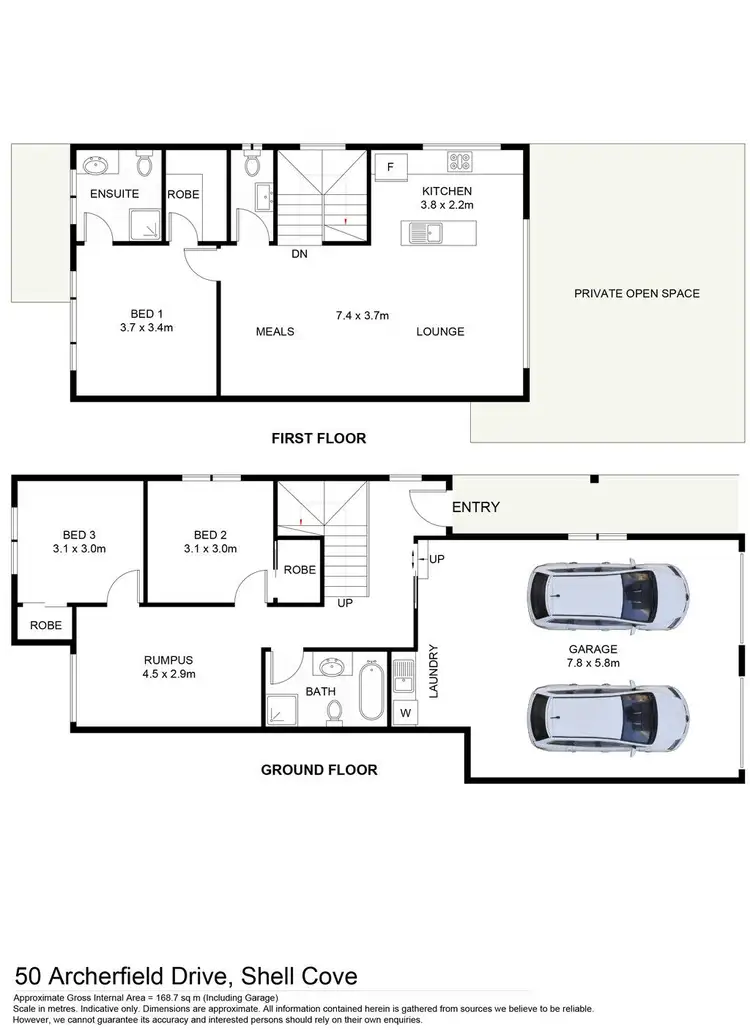 Floorplan of Homely semi-detached listing, 50 Archerfield Drive, Shell Cove NSW 2529