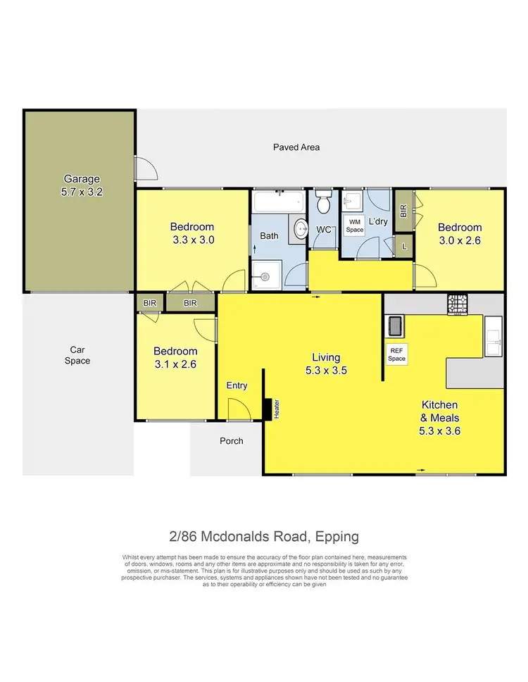 Floorplan of Homely unit listing, 2/86 McDonalds Road, Epping VIC 3076