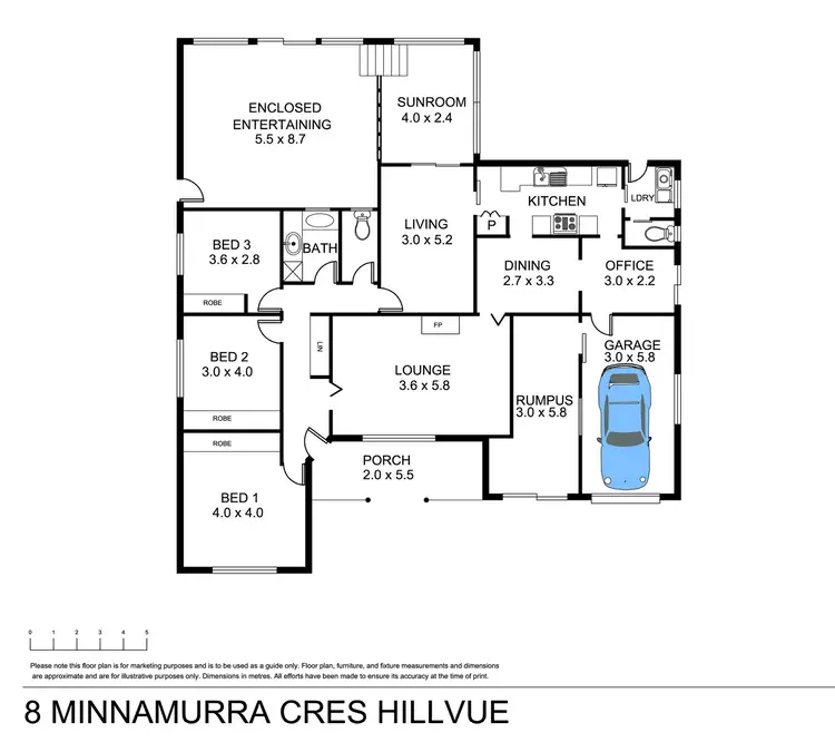Floorplan of Homely house listing, 8 Minnamurra Crescent, Tamworth NSW 2340