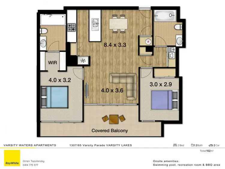 Floorplan of Homely apartment listing, 1307/65 Varsity Parade, Varsity Lakes QLD 4227