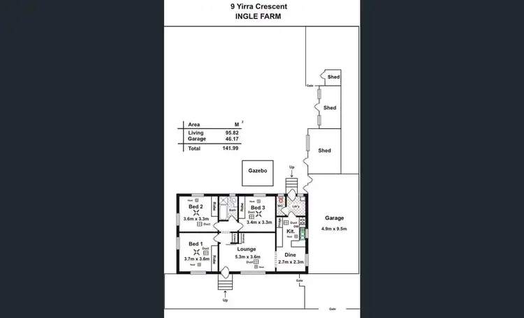 Floorplan of Homely house listing, 9 Yirra Crescent, Ingle Farm SA 5098