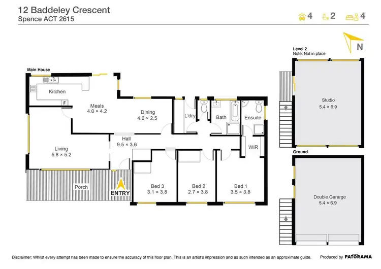 Floorplan of Homely house listing, 12 Baddeley Crescent, Spence ACT 2615