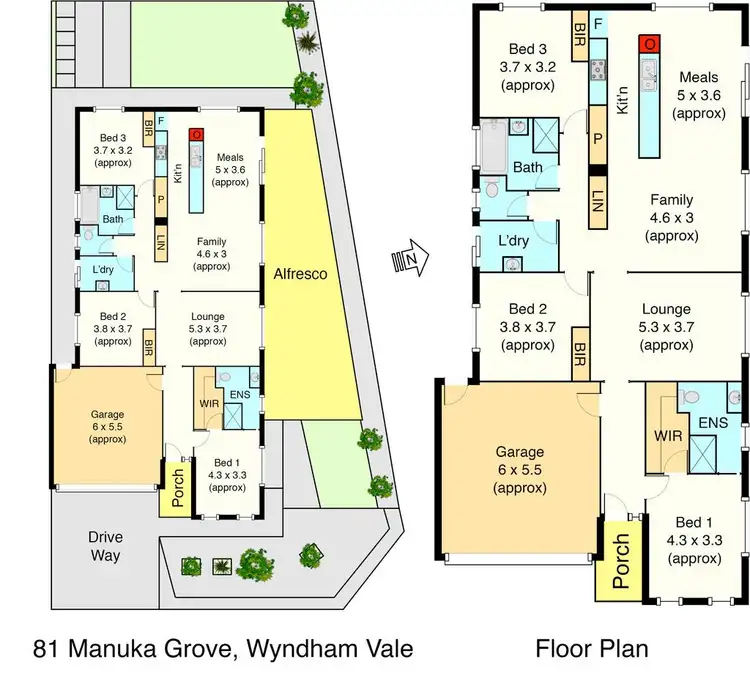 Floorplan of Homely house listing, 81 Manuka Grove, Wyndham Vale VIC 3024
