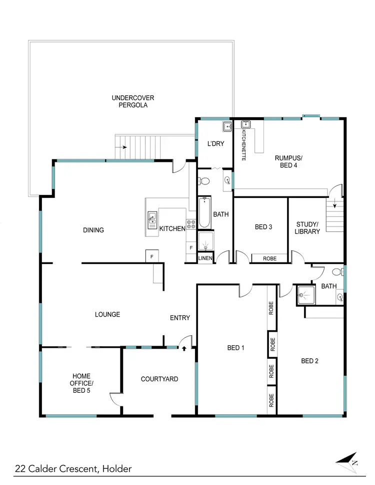 Floorplan of Homely house listing, 22 Calder Crescent, Holder ACT 2611