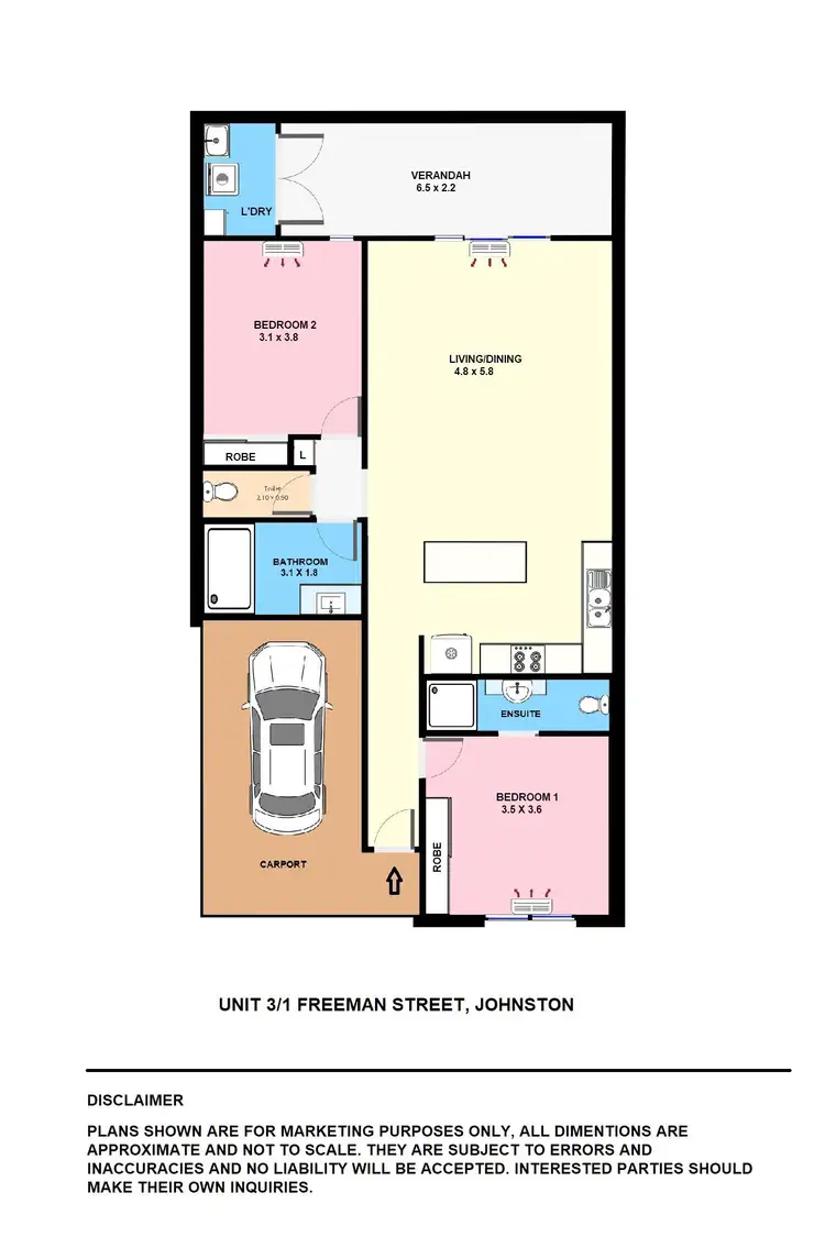 Floorplan of Homely unit listing, 3/1 Freeman Street, Johnston NT 832