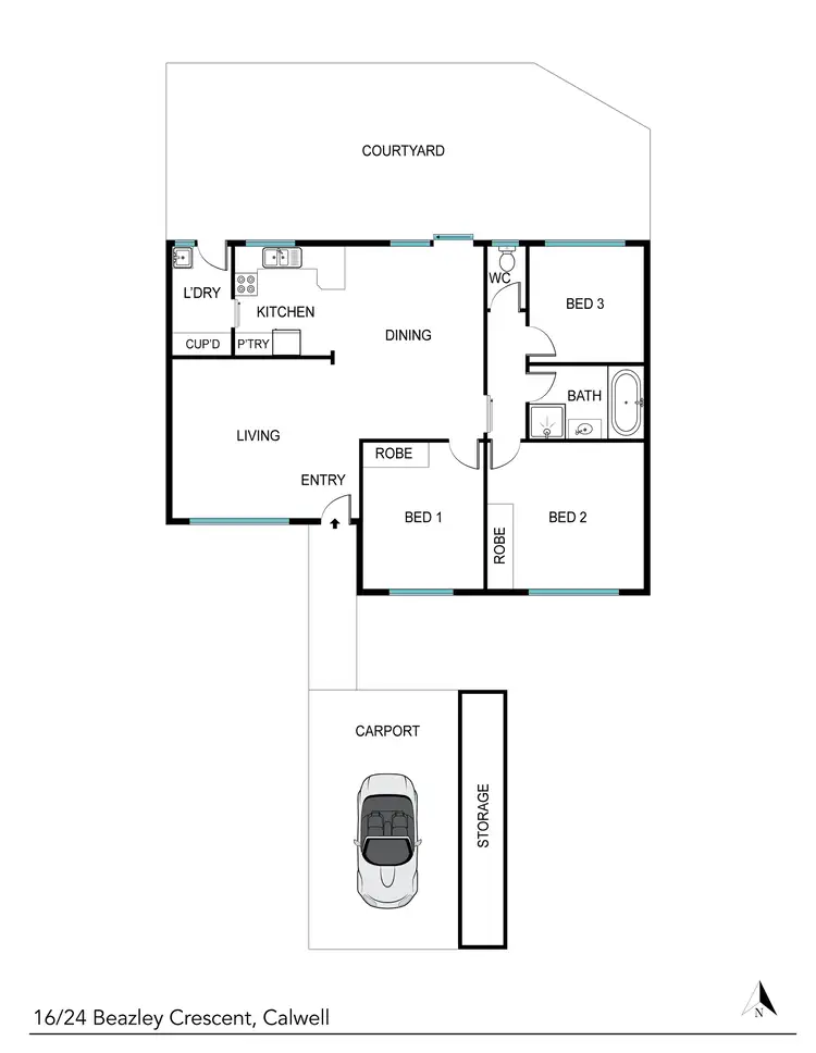 Floorplan of Homely townhouse listing, 16/24 Beazley Crescent, Calwell ACT 2905