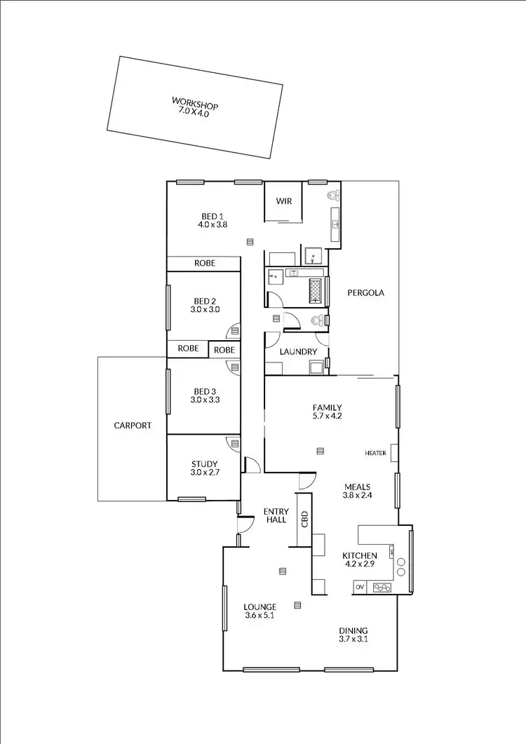 Floorplan of Homely house listing, 38 Broadmeadow Drive, Flagstaff Hill SA 5159