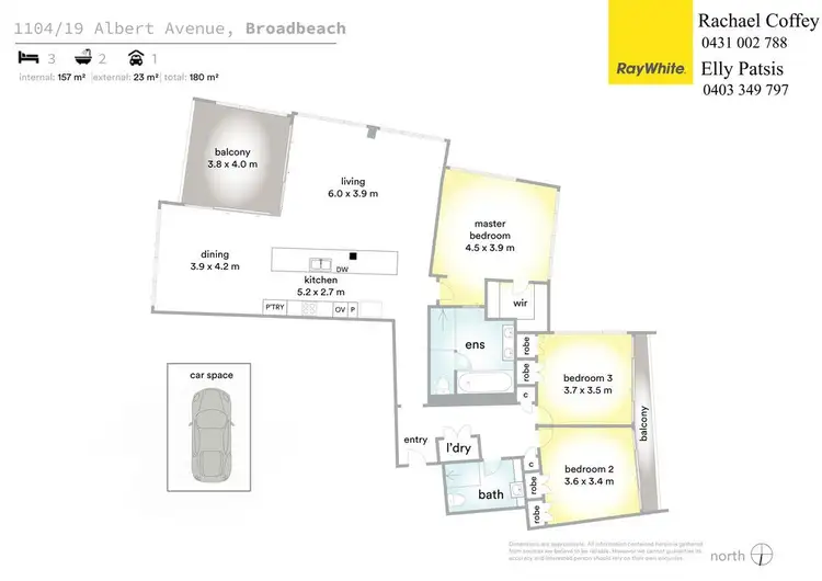 Floorplan of Homely apartment listing, 1104 Aria 19 Albert Avenue, Broadbeach QLD 4218