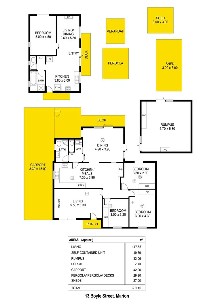 Floorplan of Homely house listing, 13 Boyle Street, Marion SA 5043