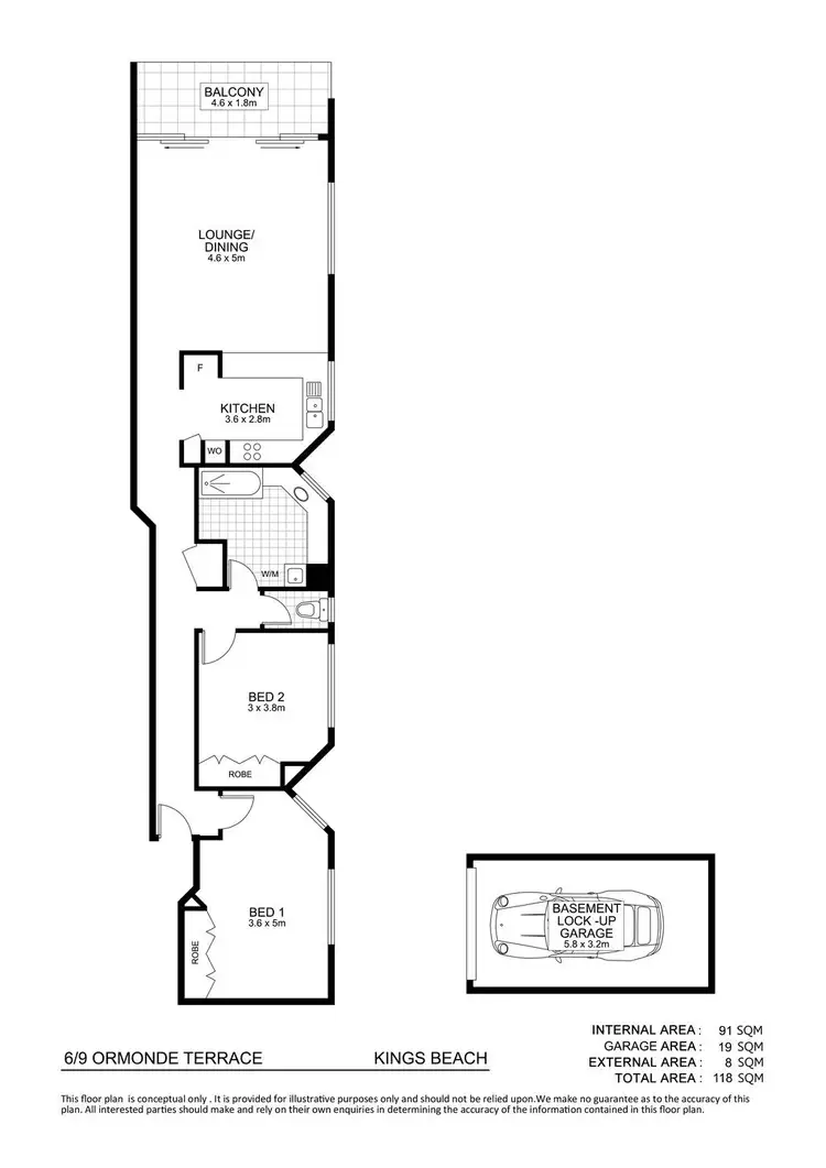 Floorplan of Homely unit listing, Unit 6/9 Ormonde Terrace, Kings Beach QLD 4551