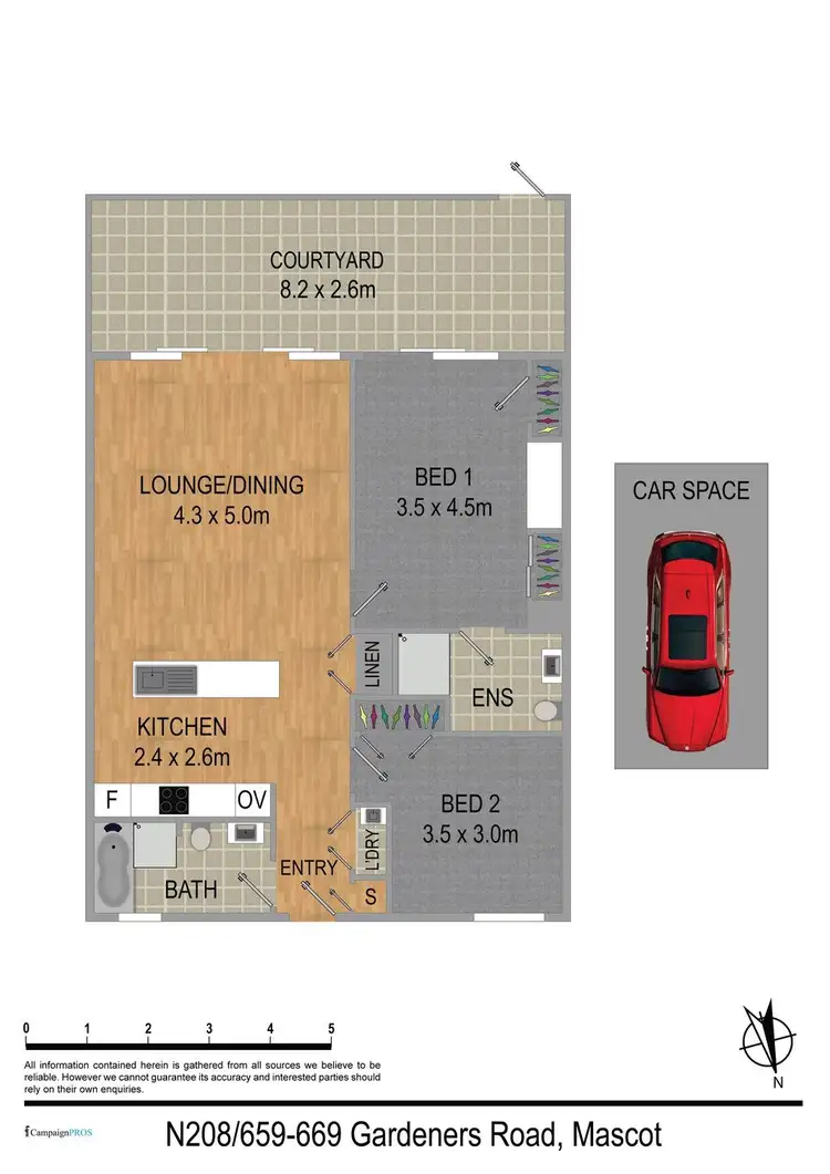 Floorplan of Homely apartment listing, N208/659-669 Gardeners Road, Mascot NSW 2020
