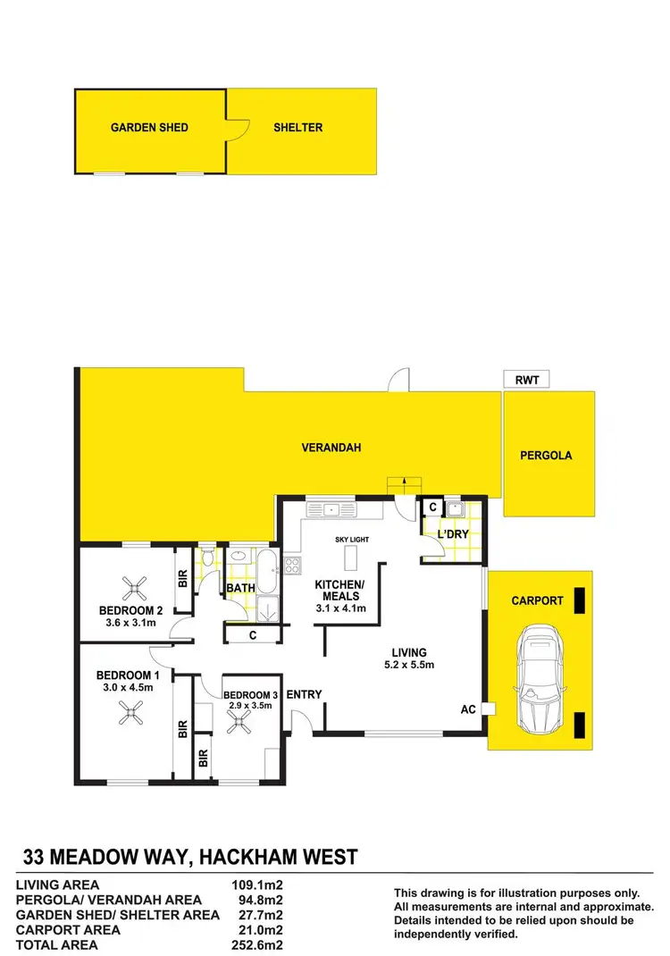Floorplan of Homely house listing, 33 Meadow Way, Hackham West SA 5163
