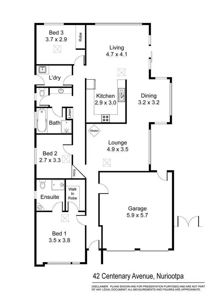 Floorplan of Homely house listing, 42 Centenary Avenue, Nuriootpa SA 5355