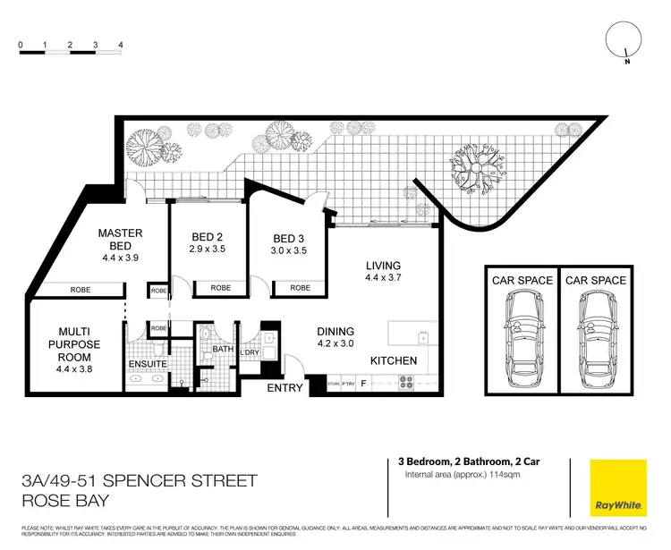 Floorplan of Homely apartment listing, 3A/49-51 Spencer Street, Rose Bay NSW 2029