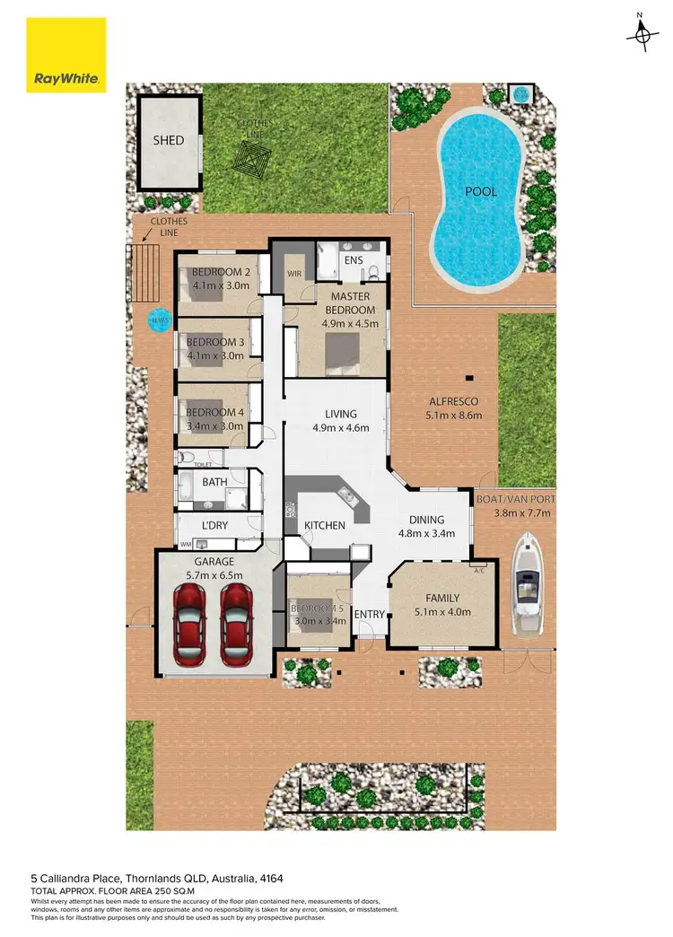 Floorplan of Homely house listing, 5 Calliandra Place, Thornlands QLD 4164