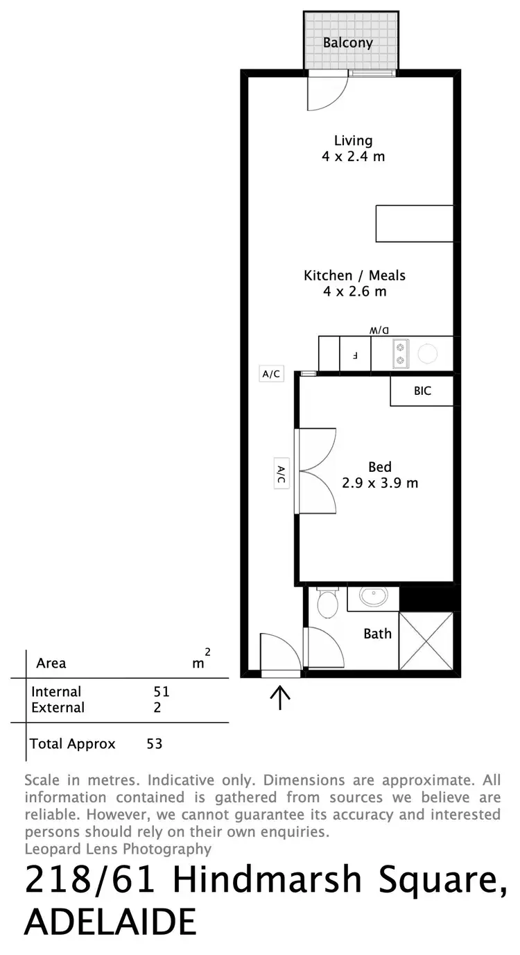 Floorplan of Homely apartment listing, 218, 61 Hindmarsh Square, Adelaide SA 5000