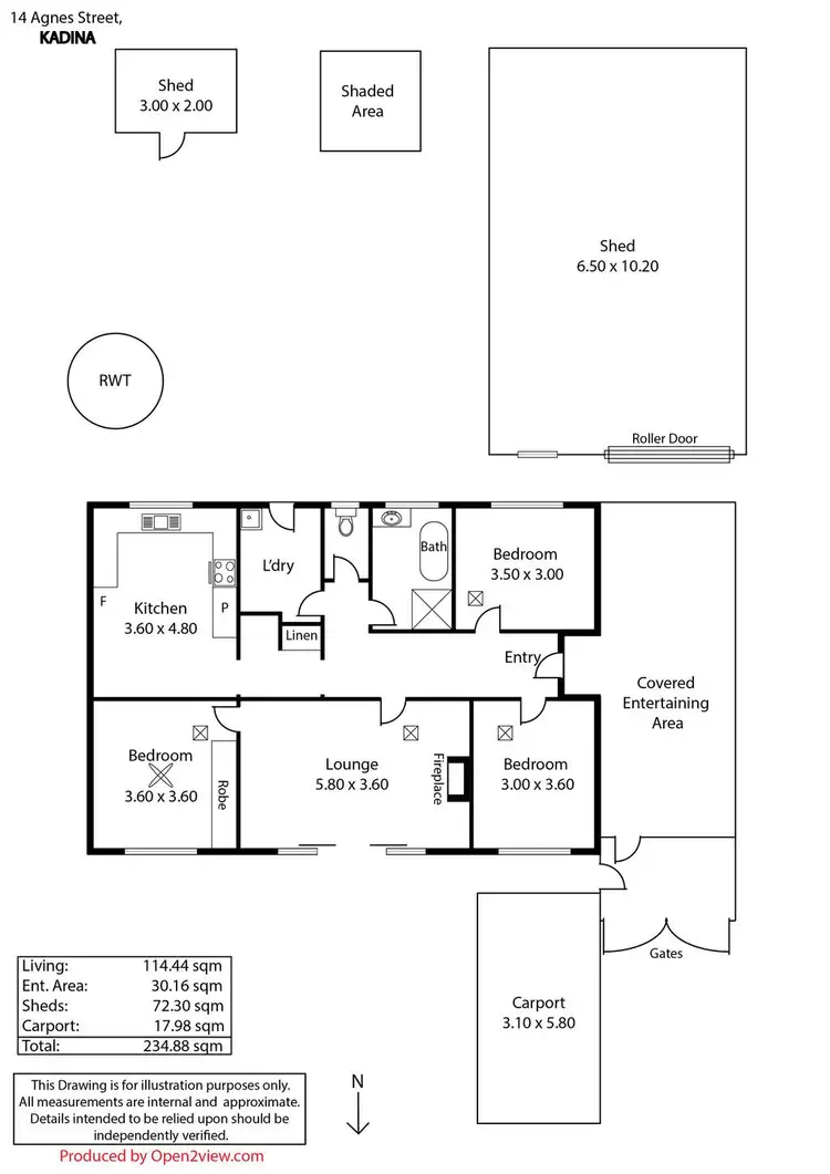 Floorplan of Homely house listing, 14 Agnes Street, Kadina SA 5554