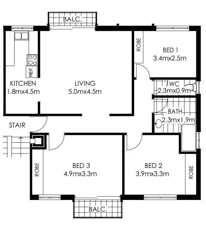 Floorplan of Homely unit listing, 16/45 Hamilton Road, Fairfield NSW 2165