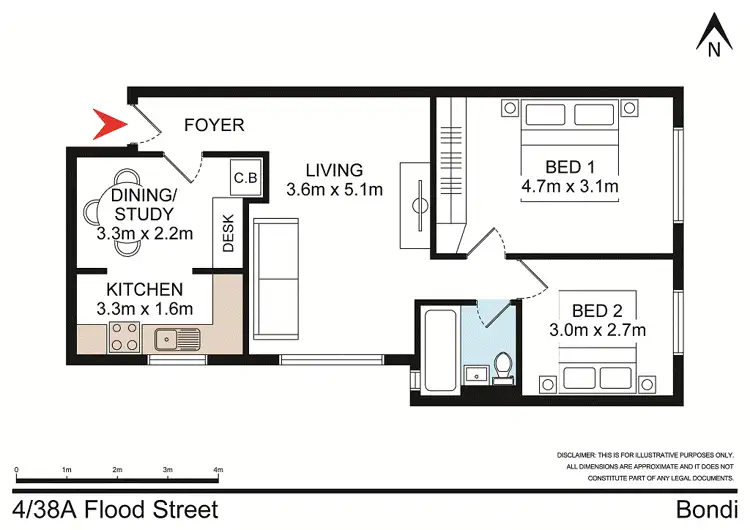 Floorplan of Homely apartment listing, 4/38A FLOOD Street, Bondi NSW 2026