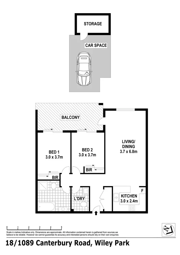 Floorplan of Homely unit listing, 18/1089 Canterbury Road, Wiley Park NSW 2195