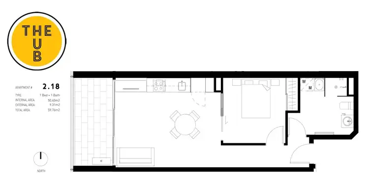 Floorplan of Homely apartment listing, 218/8 Garfield Street, Richmond VIC 3121