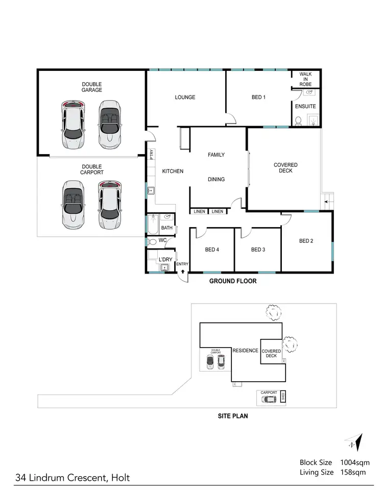 Floorplan of Homely house listing, 34 Lindrum Crescent, Holt ACT 2615