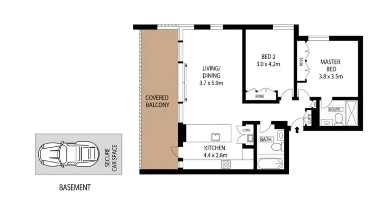 Floorplan of Homely unit listing, W602/310 Oxford Street, Bondi Junction NSW 2022