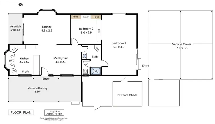 Floorplan of Homely house listing, No 4 Barmera Caravan Park, Barmera SA 5345