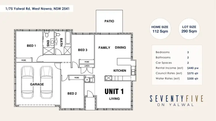 Floorplan of Homely house listing, 1/75 Yalwal Road, West Nowra NSW 2541