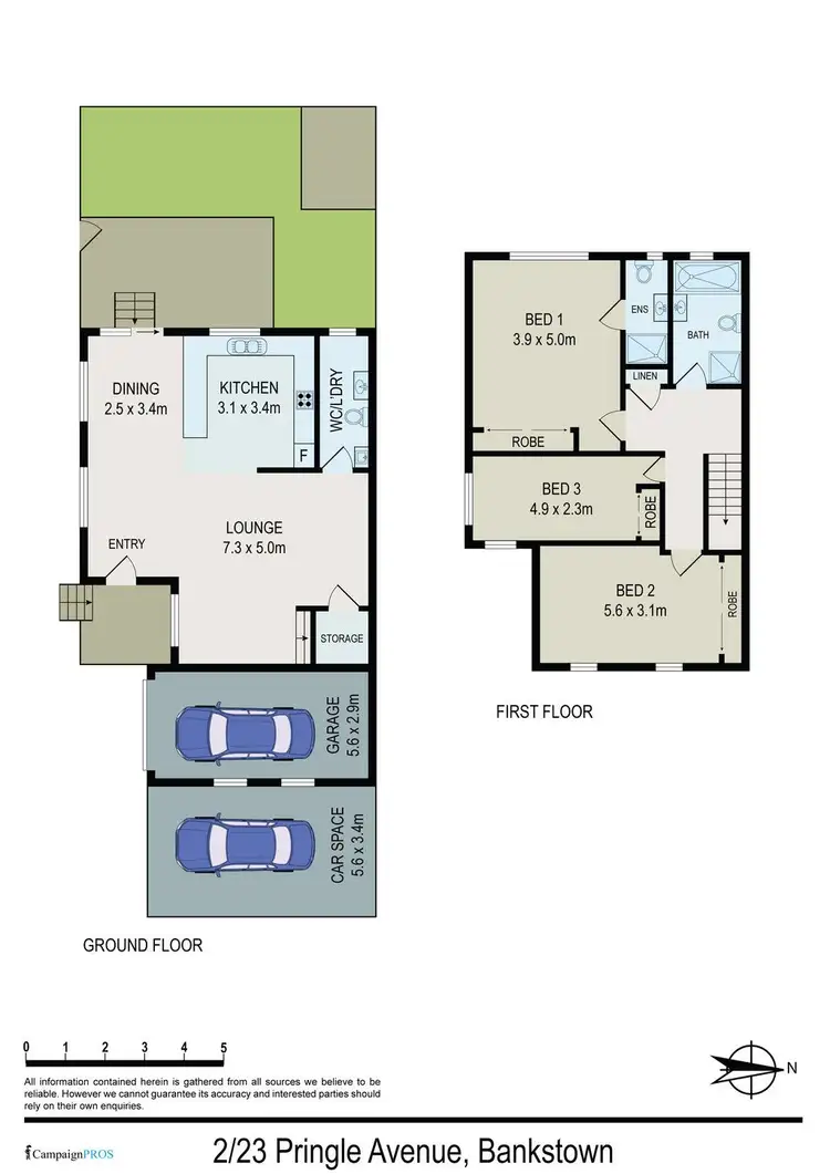 Floorplan of Homely townhouse listing, 2/23 Pringle Avenue, Bankstown NSW 2200