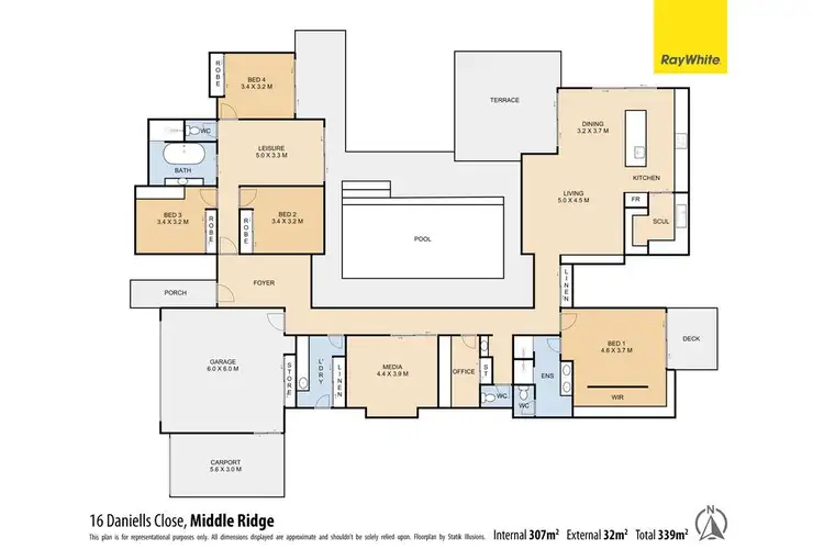 Floorplan of Homely house listing, 16 Daniells Close, Middle Ridge QLD 4350