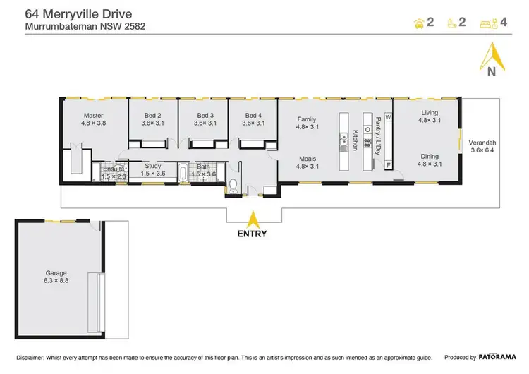 Floorplan of Homely house listing, 64 Merryville Drive, Murrumbateman NSW 2582