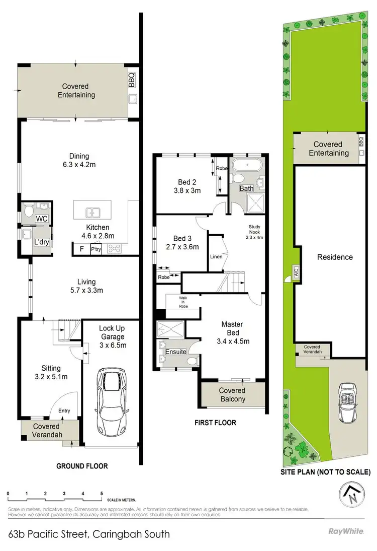 Floorplan of Homely semi-detached listing, 63B Pacific Street, Caringbah South NSW 2229