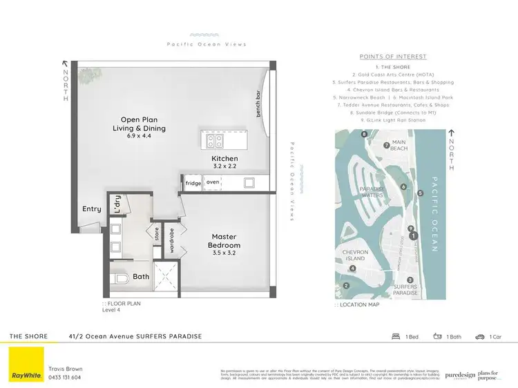Floorplan of Homely unit listing, 41/2 Ocean Avenue, Surfers Paradise QLD 4217