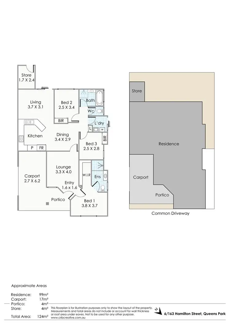 Floorplan of Homely unit listing, 6/163 Hamilton Street, Queens Park WA 6107