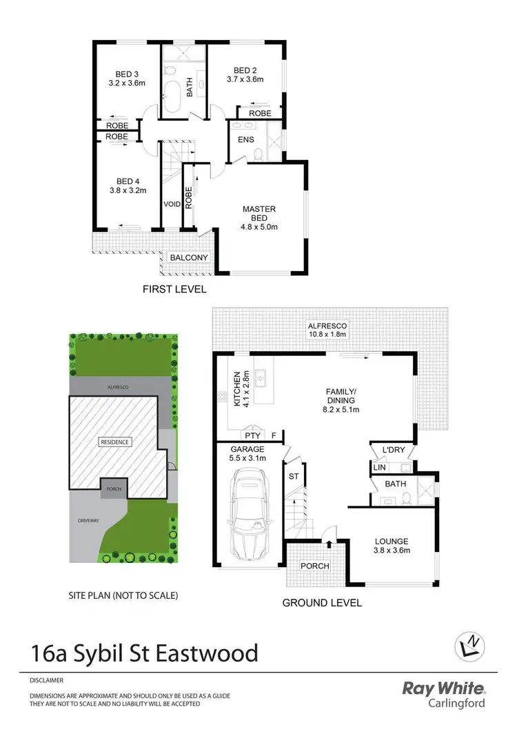 Floorplan of Homely semi-detached listing, 16A Sybil Street, Eastwood NSW 2122