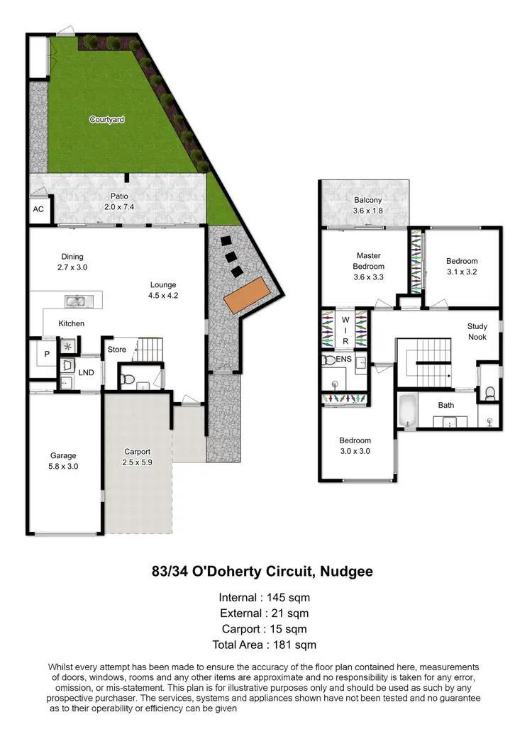 Floorplan of Homely townhouse listing, 83/34 O'Doherty Circuit, Nudgee QLD 4014