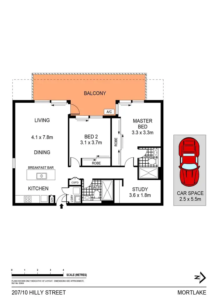 Floorplan of Homely apartment listing, 207/10 Hilly Street, Mortlake NSW 2137